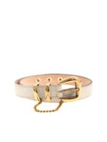 Cintura bianca con dettagli metallici