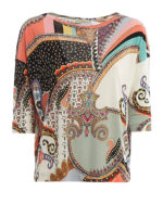 Blusa boxy in filato di viscosa fantasia