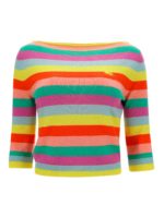 Pull crop in cashmere a righe