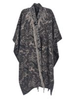 Mantella beige e nera jacquard