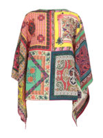 Poncho con stampa Patchwork