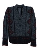 Cardigan nero con lavorazione a contrasto