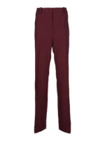 Pantaloni in misto lana a vita alta con piega