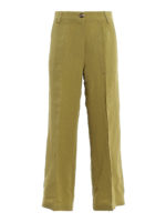 Pantaloni culotte in misto lino
