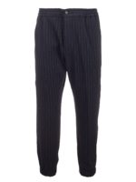 Pantaloni dritti blu a righe