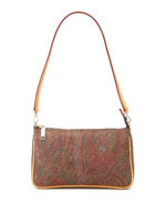 Clutch Paisley con bordi in pelle