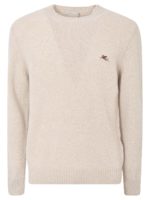 Pullover beige con patch logo