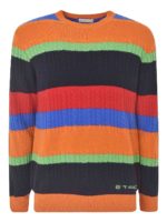 Pullover girocollo a righe multicolor