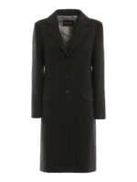 Cappotto dritto in lana pied-de-poule