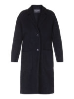 Cappotto nero stampa Paisley tono su tono