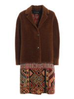 Cappotto in lana e alpaca con fondo fantasia