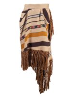 Gonna beige con frange