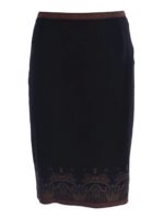 Gonna al ginocchio nera stampata