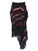 Gonna svasata nera a righe multicolor