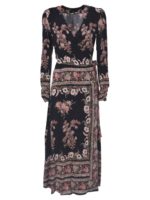 Abito lungo nero stampato