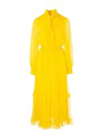 Abito giallo con rouches