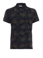 Polo in pique di cotone stampato a fiori