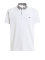 Polo in pique con collo button-down Paisley