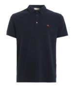 Polo in pique con sottocollo motivo Paisley