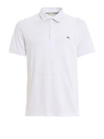 Polo bianca con retrocollo stampa paisley