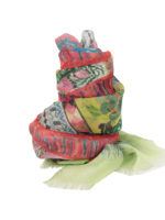 Sciarpa in seta con stampa patchwork