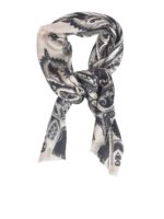 Sciarpa beige e nera stampata