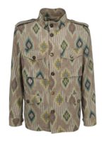 Camicia misto lino a rombi