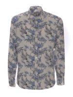 Camicia floreale bianca e azzurra