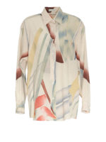 Camicia in seta con stampa foliage