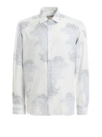 Camicia in cotone misto seta jacquard