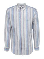 Camicia in lino a righe slim fit