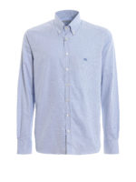 Camicia button-down jacquard con ricamo logo