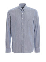 Camicia in cotone chevron con logo ricamato