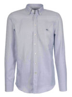 Camicia jacquard con ricamo logo