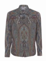Camicia azzurra in stampa paisley