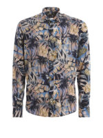 Camicia in mussola con stampa tropicale