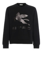 Felpa in cotone con logo in rilievo