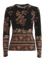 T-shirt in misto lana stampa floreale