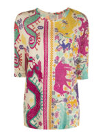 T-shirt con motivo naif e geometrico