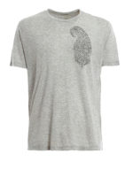 T-shirt in jersey melange con maxi Paisley