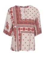 T-shirt in stampa paisley rossa