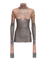 Top dolcevita Paisley trasparente