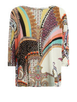 T-shirt in viscosa con stampa patchwork