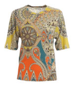 T-shirt in filato di viscosa fantasia