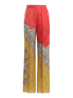 Pantaloni in stampa rose e Paisley