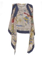 Top a portafoglio in stampa multicolor