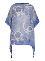 Caftano paisley in lino con nappine