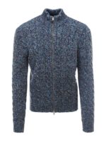 Maglione melange con zip