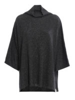 Poncho in misto lana e fili di lurex