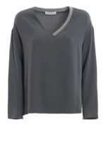 Blusa in crepe con puntoluce luminoso